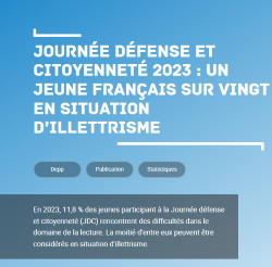 Journée défense et citoyenneté 2023 : un jeune Français sur vingt en situation d’illettrisme